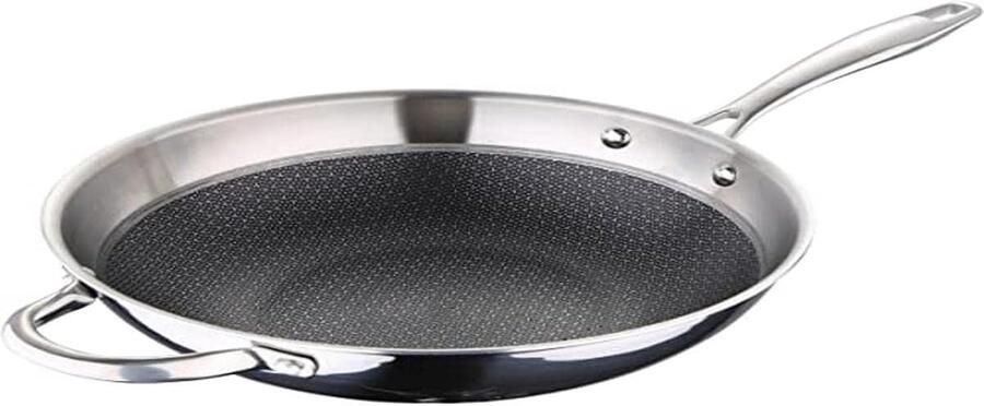 Wok Pan Koekenpan Koekepan Aziatisch Koken Duurzame Antiaanbaklaag 28 cm Zilver