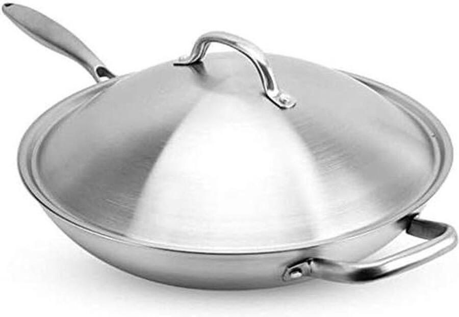 Wok Pan Koekenpan Lekker Koken Krasbestendige Coating 36 Cm Zilver
