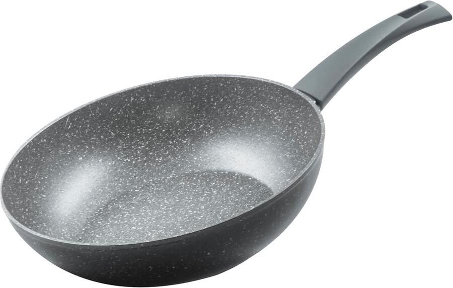 Wokpan Inductie Koekenpan Lekker Koken Antiaanbaklaag 28 cm Grijs