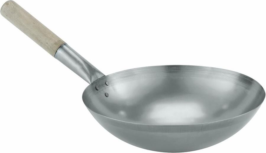 Wok Pan Koekenpan Lekker Koken Roestvrij Staal 36 cm Zilver