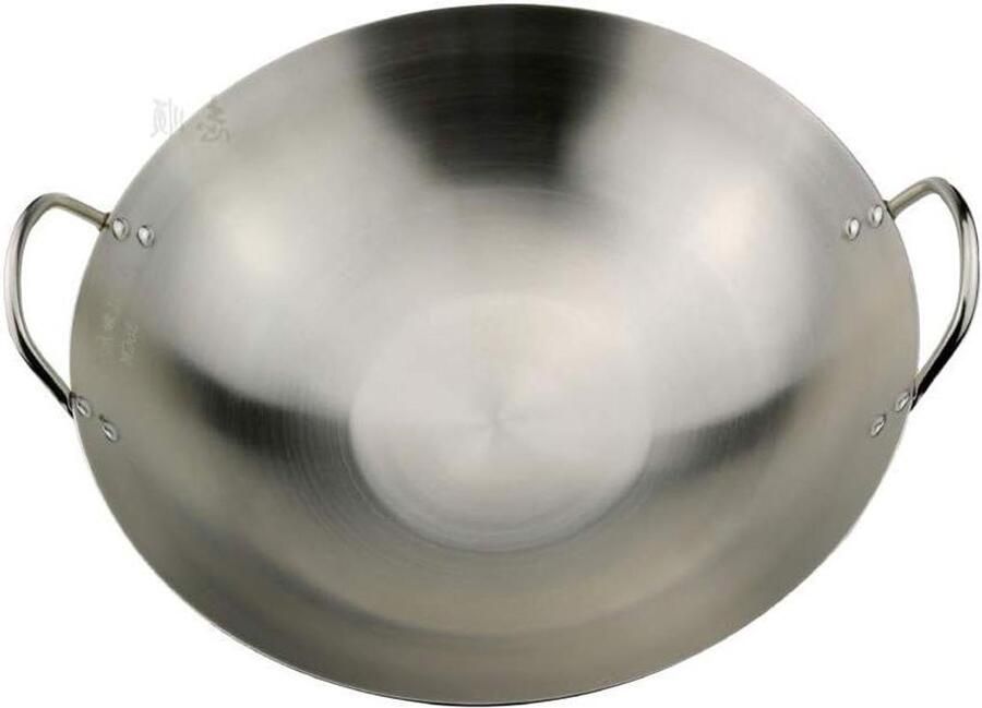 Wok Pan Koekenpan Lekker Koken Roestvrij Staal 36cm Zilver