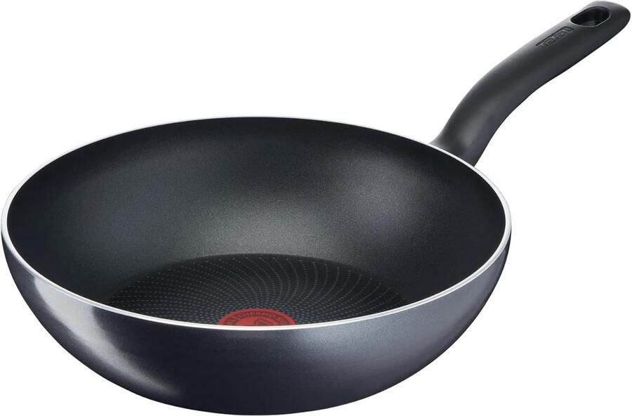 Wok Pan Koekenpan Roerbak Gezond Koken Titanium Antiaanbaklaag 28 cm Grijs