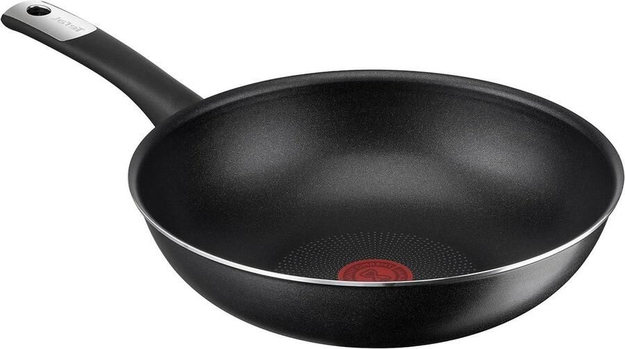 Wok Pan Koekenpan Roerbakken en Grillen Titanium Anti-aanbaklaag 28 cm Zwart