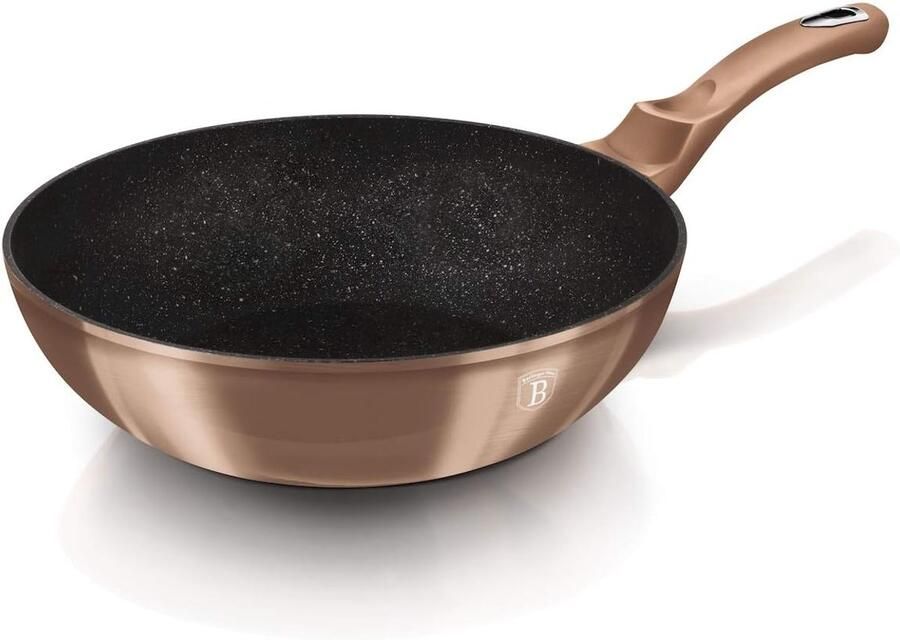 Wok Pan Kookpan Allround Koken Meerlagige Antiaanbaklaag 30 cm Diameter Rose Gold
