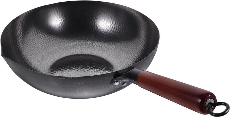 Wok Pan Kookpan Wok Koken en Bakken Traditioneel Handgesmeed 54.50X32.70X9.60CM Zoals Getoond