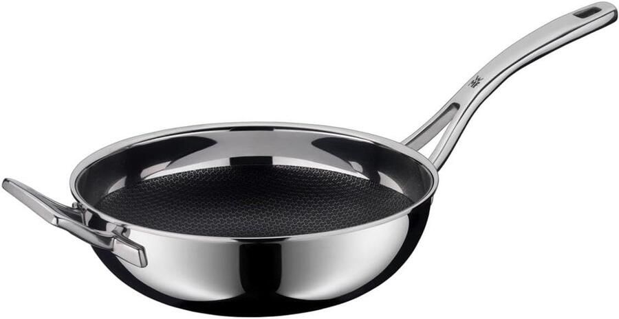 Wok Pan Roerbakpan Allround Koken Honingraat Bescherming 28cm Diameter Roestvrij Staal