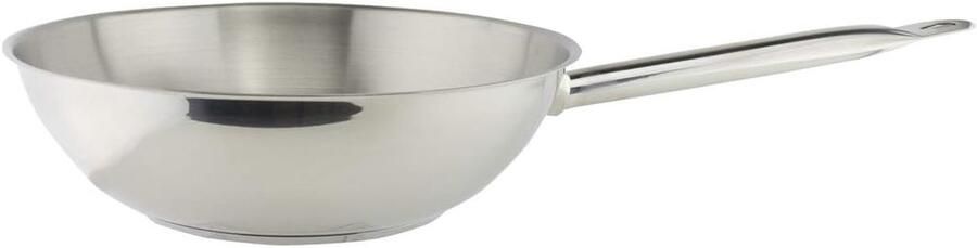 Wok Pan Roerbakpan Aziatisch Koken Efficiënte Warmtegeleiding 28 cm Zilver