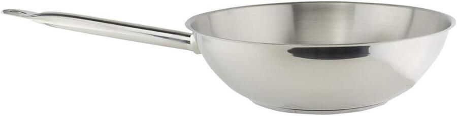 Wok Pan Roerbakpan Aziatisch Koken Efficiënte Warmtegeleiding 28cm Diameter Zilver