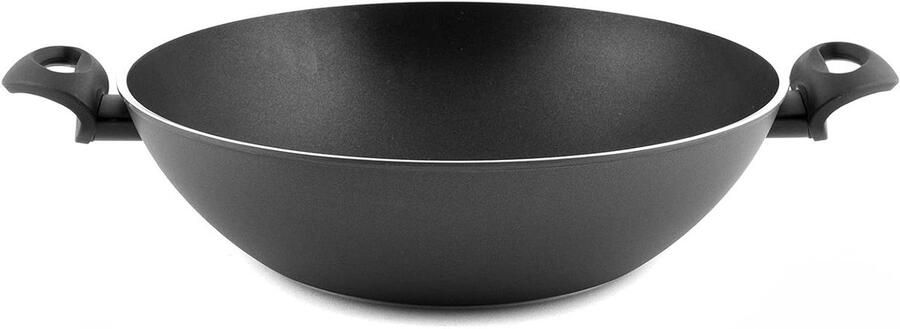 Wok Pan Roerbakpan Aziatisch Koken Keramische Anti-aanbaklaag 36 cm Zwart