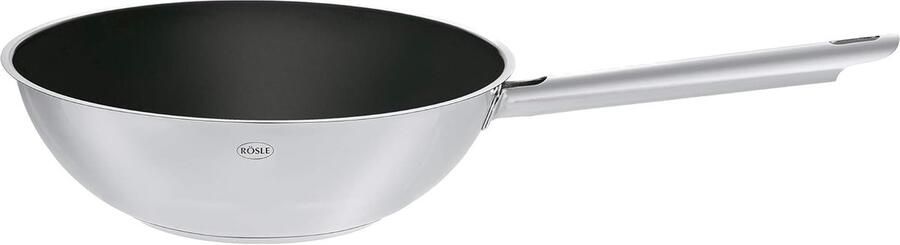 Wok Pan Roerbakpan Aziatisch Koken Keramische Coating 28 cm Zilver