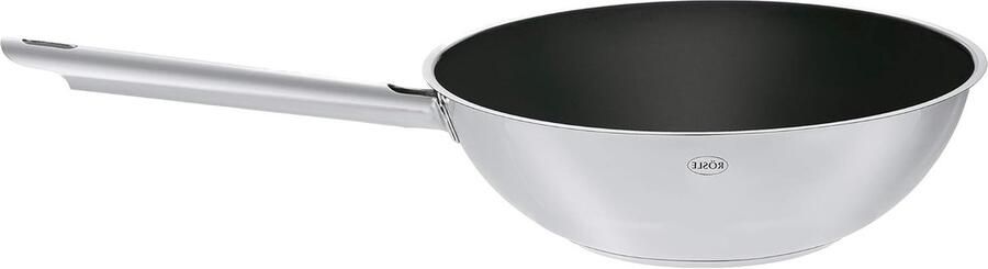 Wok Pan Roerbakpan Aziatisch Snel Koken Keramische Coating 28 cm Zilver