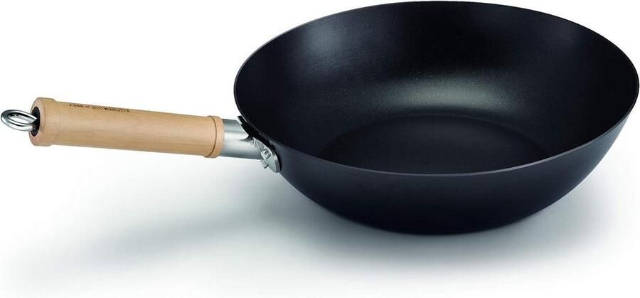 Wok Pan Roerbakpan Gezond Koken 2-laagse antiaanbaklaag 28 cm Zwart