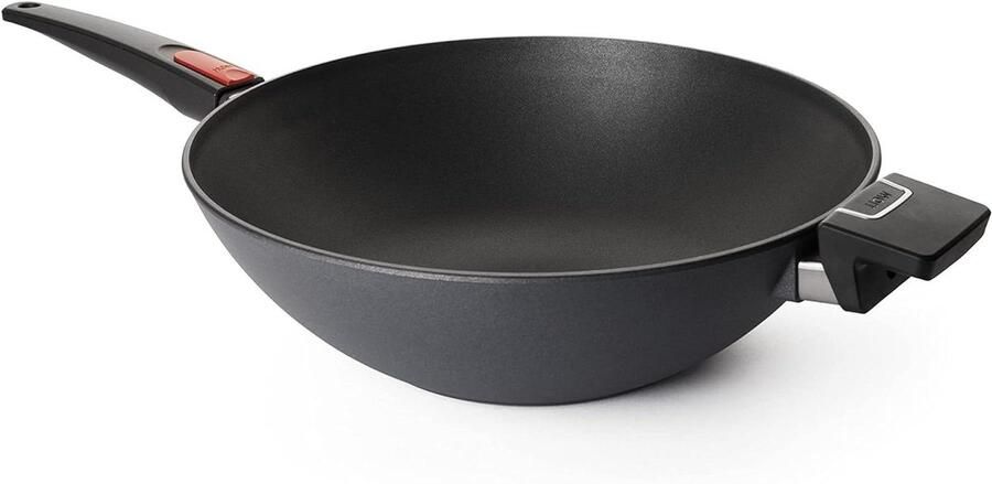 Wok Pan Roerbakpan Gezond Koken Afneembare Handgreep Ø 34 cm Antraciet