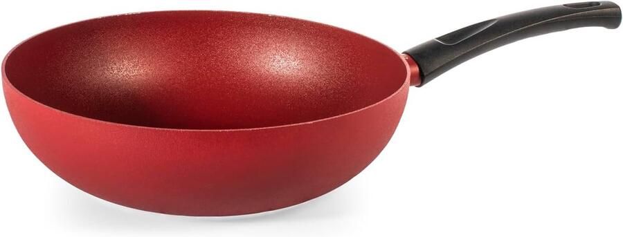 Wok Pan Roerbakpan Gezond Koken Antiaanbaklaag 28 cm Rood