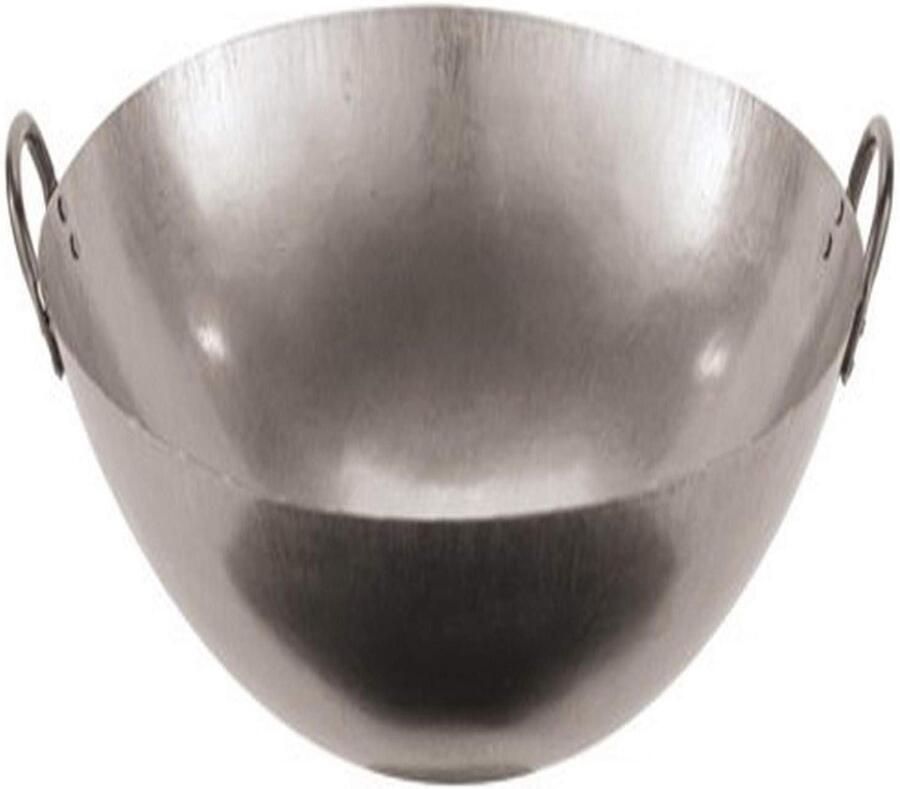 Wok Pan Roerbakpan Gezond Koken Met 2 Oren 46 cm Zilver