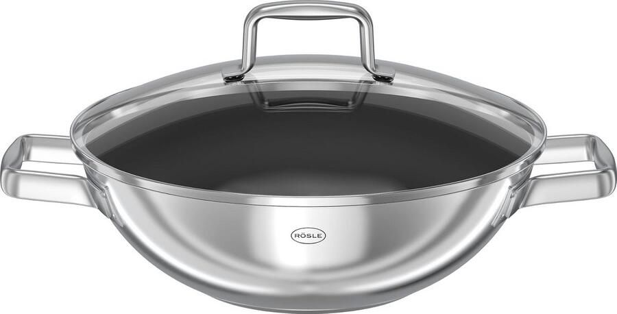 Wok Pan Roerbakpan Gezond Koken ProPlex Anti-aanbaklaag 28 cm Zilver