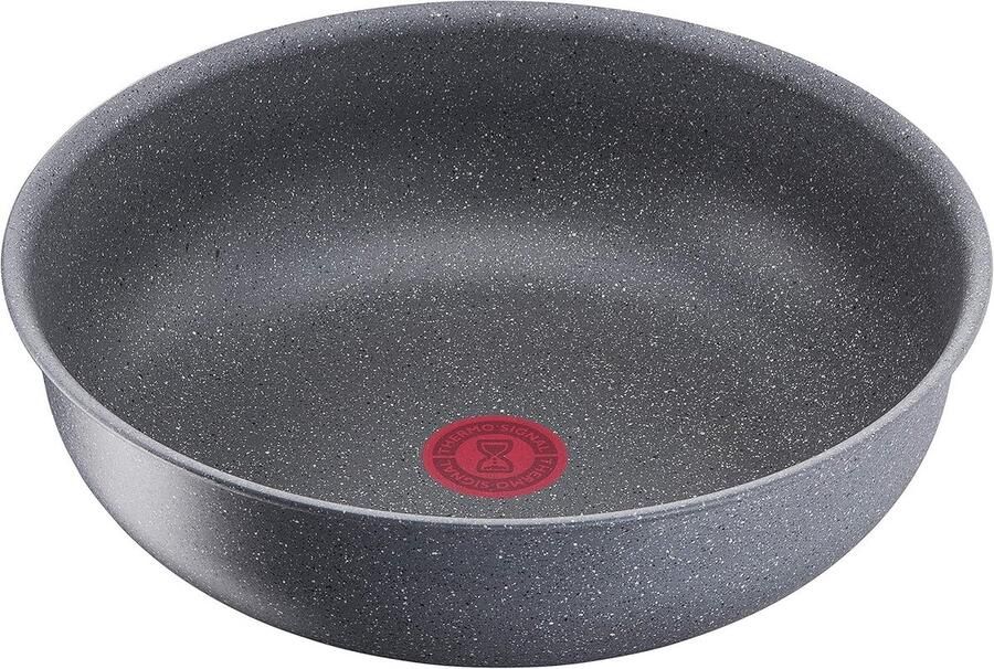 Wok Pan Roerbakpan Inductie Ruimtebesparend Koken Afneembare Handgreep 28 cm Grijs