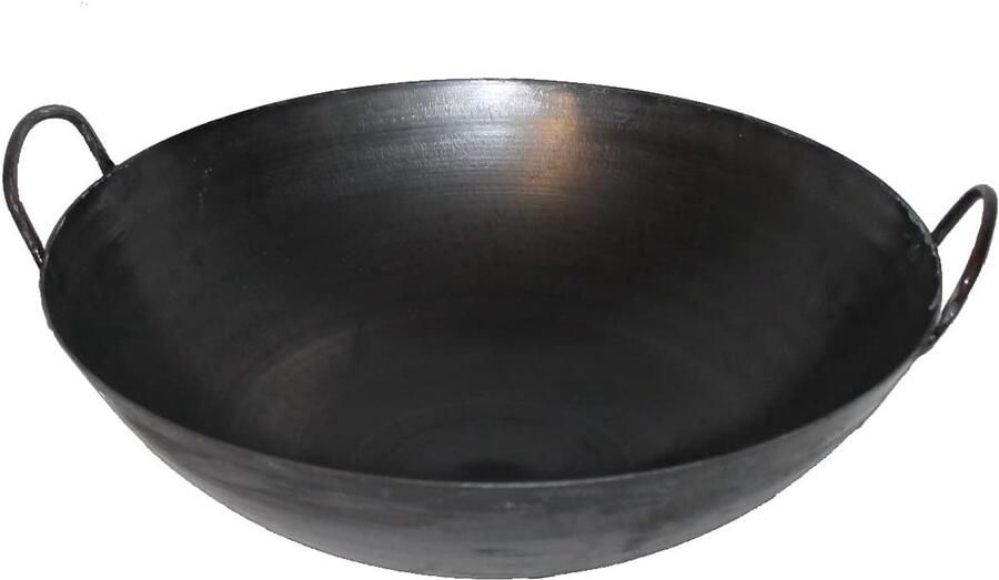 Wok Pan Roerbakpan Keuken Gastronomie Koken Robuust Werkapparaat 40 cm Diameter Zwart