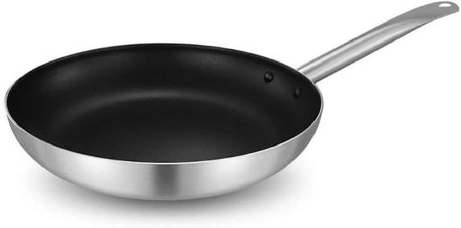 Roestvrijstalen Wokpan Koekenpan met anti-aanbaklaag Allround koken Geschikt voor alle warmtebronnen 32cm
