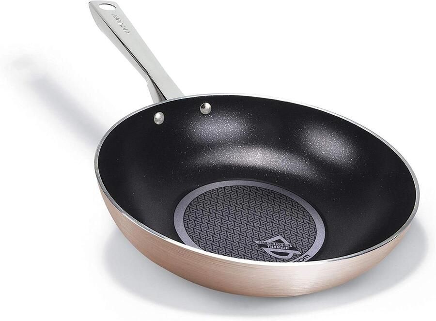 Wok Pan Roerbakpan Koken Diamant coating 28 cm Rosé Goud