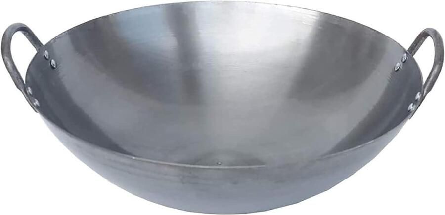 Wok Pan Roerbakpan Koolstofstaal Snel Koken Niet-klevende Coating 40-60 cm Zwart