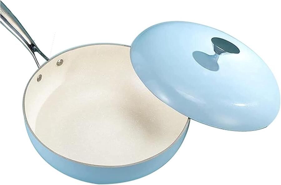 Wok pan Roerbakpan met deksel Snel koken Antiaanbaklaag 30 cm Zwart