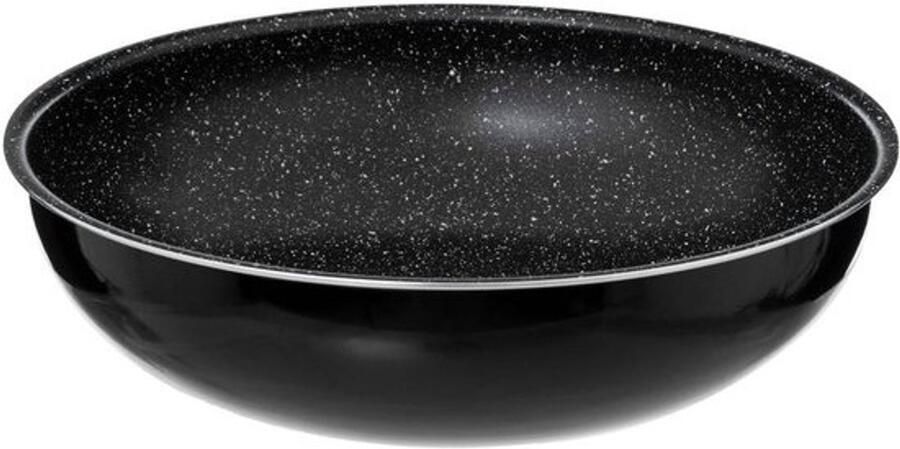Wok Pan Roerbakpan Snel Koken Afneembaar Handvat 28 cm Zwart