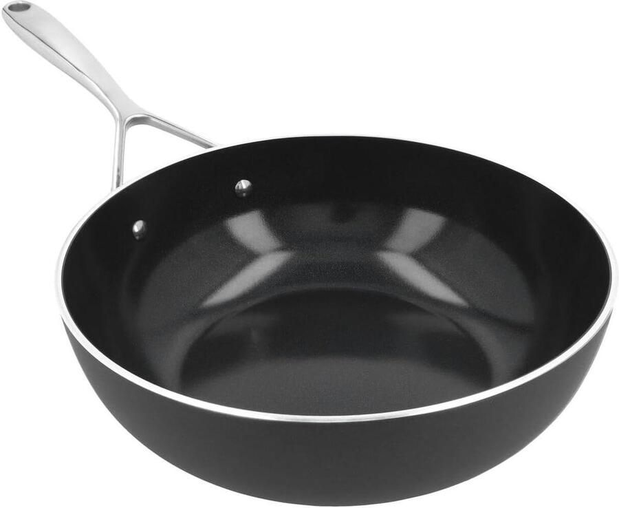 Wok Pan Roerbakpan Snel Koken Ceraforce Anti-aanbaklaag Ø28cm Zwart