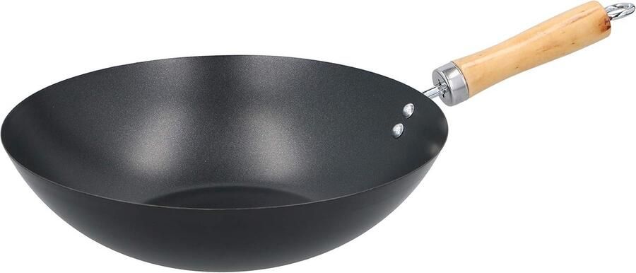 Wok Pan Roerbakpan Snel Koken Duurzame Anti-aanbaklaag 30cm Diameter