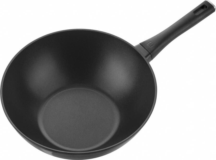 Wok Pan Roerbakpan Snel Koken Duurzame Coating 30 cm Zwart