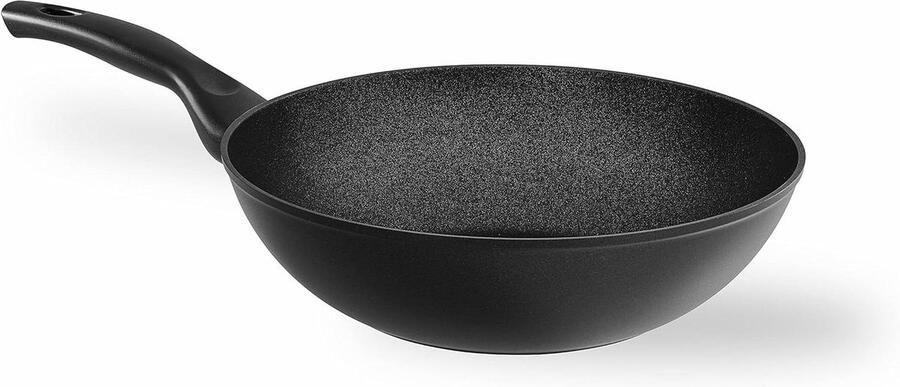Wok Pan Roerbakpan Snel Koken Energie-efficiënte Bodem 28 cm Zwart