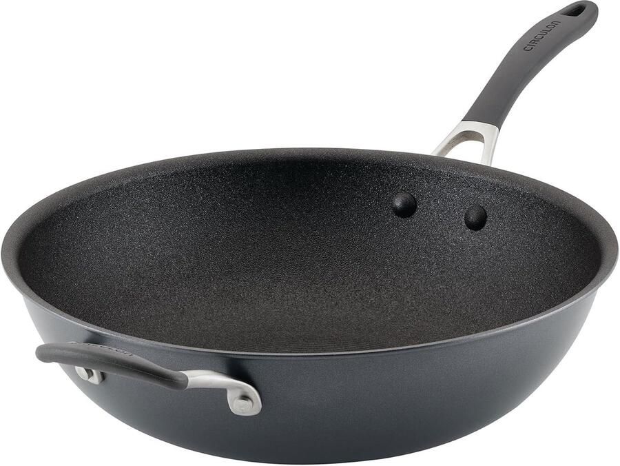 Wok Pan Roerbakpan Snel Koken Extreme Antiaanbaklaag 34 cm Grijs