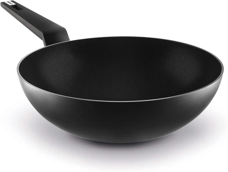 Wok Pan Roerbakpan Snel Koken Gelijkmatige Warmte 28 cm Zwart