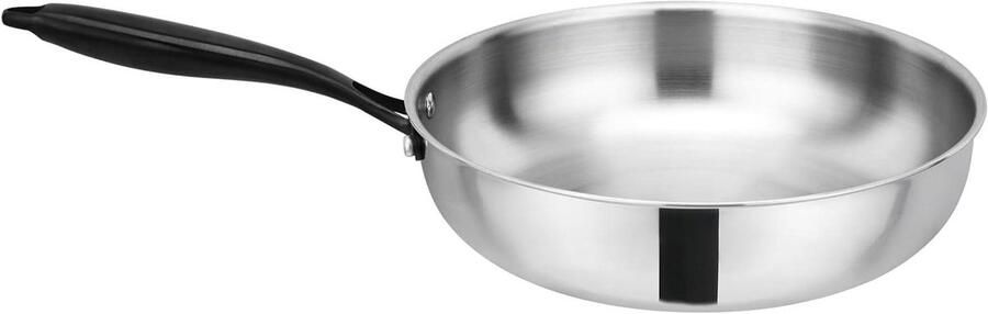 Wok Pan Roerbakpan Staal Gezond Koken Aveolebodem Oliedoseer 28 cm Grijs