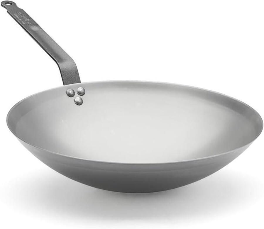 Wok Pan Roerbakpan Staal Inductie Koken Halfronde Vorm 4 Liter Metaal