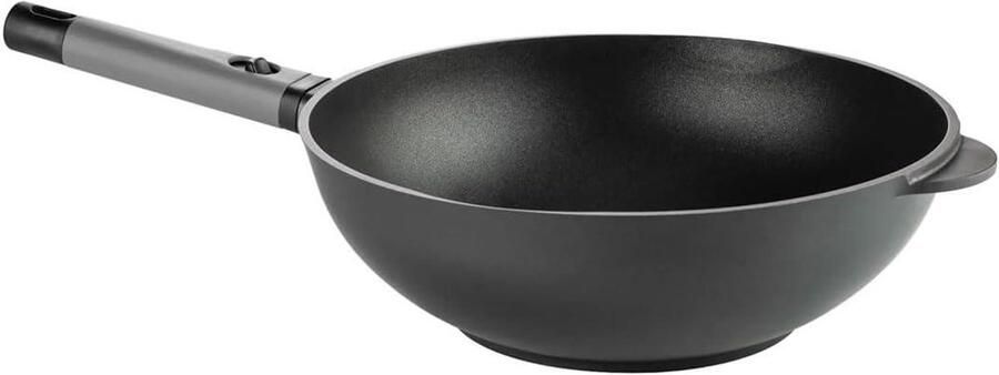 Wok Pan Roerbakpan Wok Gezond Koken Afneembare Handgreep 32 cm Diameter Zwart