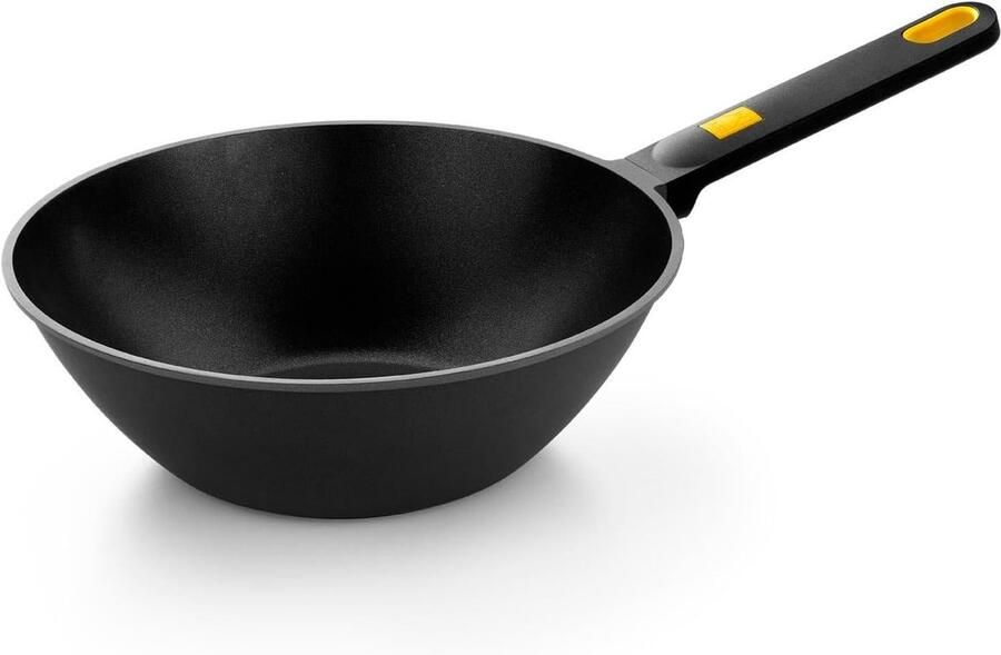 Wok Pan Roerbakpan Wok Gezond Koken Gegoten Aluminium 28 cm Zwart