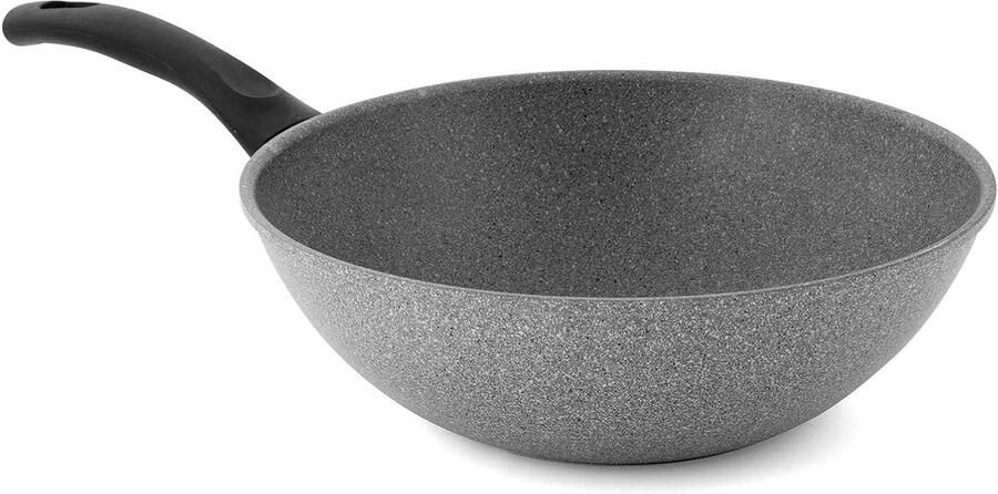 Wok Pan Roerbakpan Wok Gezond Koken Granitium Eco Antiaanbaklaag 28 cm Wit