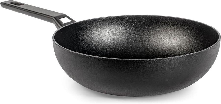 Wok Pan Roerbakpan Wok Gezond Koken PFLUON Antiaanbaklaag 28 cm Zwart