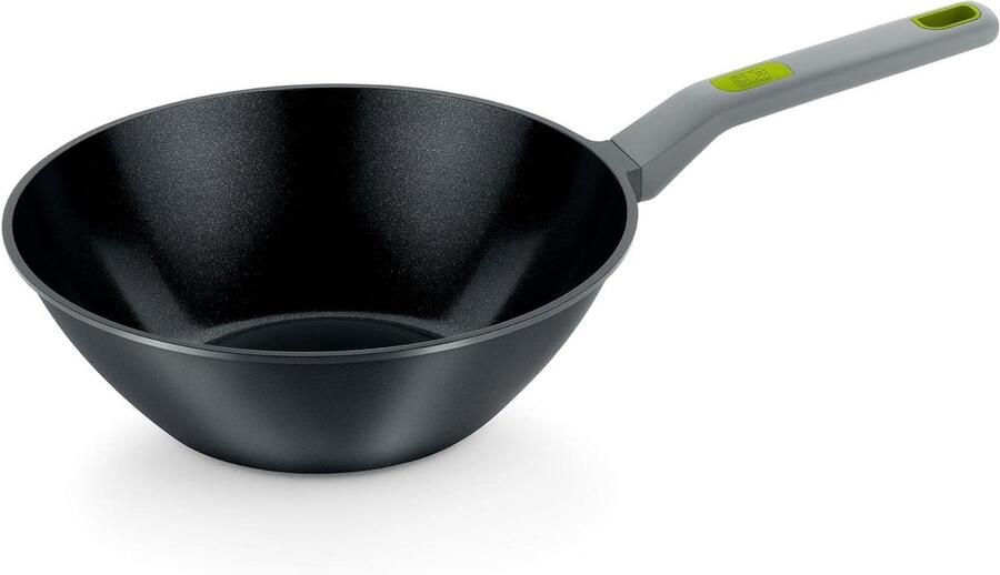 Wok Pan Wokken Koekenpan Aziatisch Koken Gegoten Aluminium 28 cm Zwart