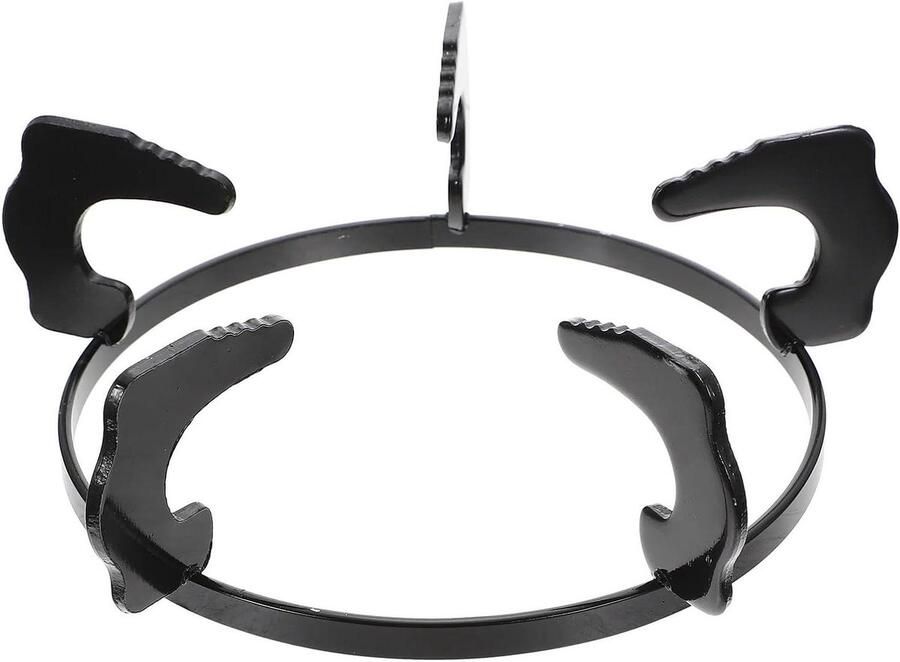 Wok Rek Gietijzeren Ring Stabiel Koken Universeel Antislip Ontwerp 18 x 18 x 6.5 cm Zwart