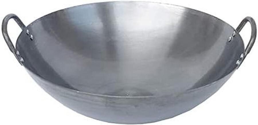 Wok Pollepel Keuken spatel Roerbakken en koken Traditioneel handgesmeed 40 cm lengte Zwart