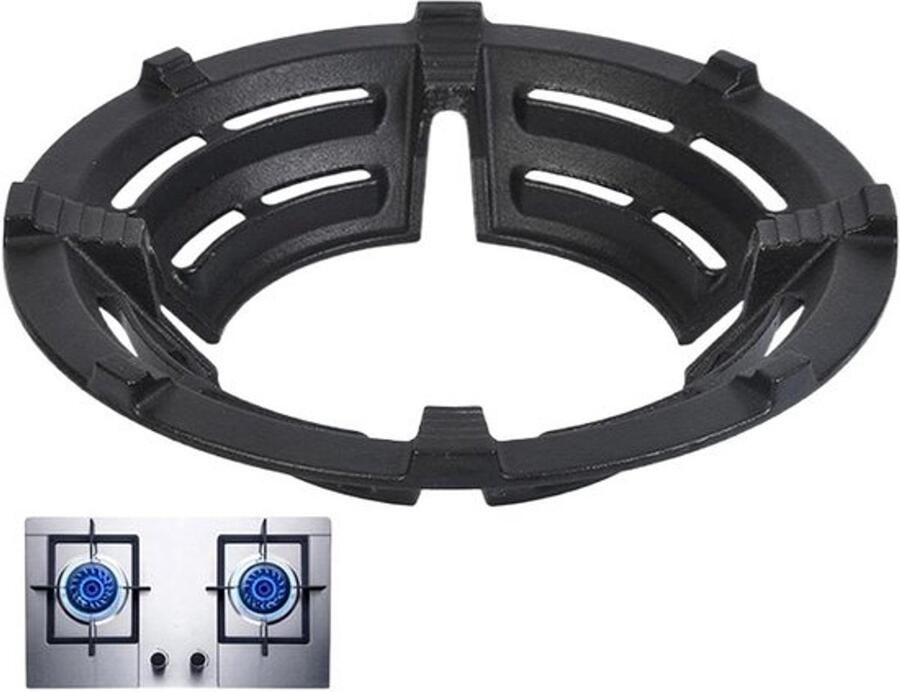 Wok Ring Fornuis Houder Gelijkmatig Koken Hittebestendig Gietijzer 26 cm Diameter Zwart