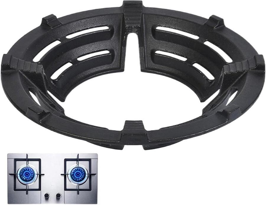 Wok Ring Fornuis Houder Gelijkmatig Koken Hittebestendig Gietijzer 26 cm Diameter Zwart