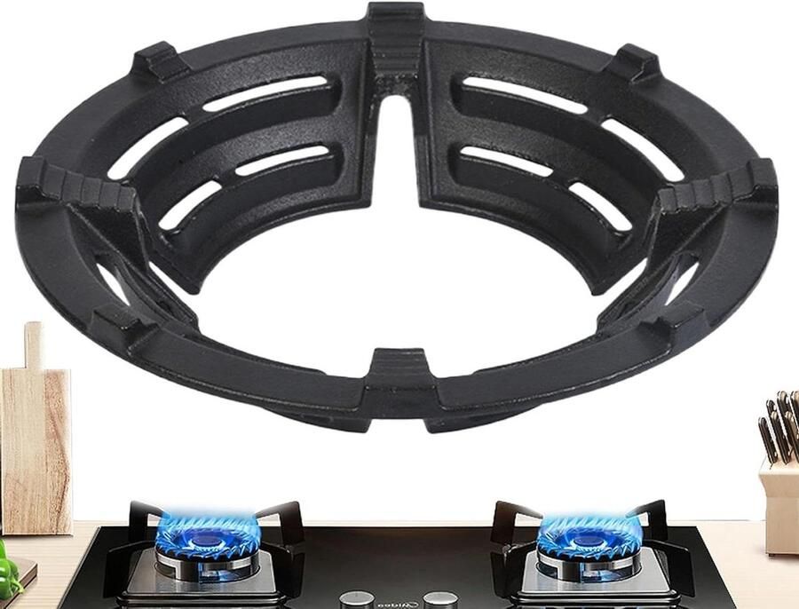 Wok Ring Kookring Keuken Stabiel Koken Hittebestendig IJzer 26.1cm Zwart