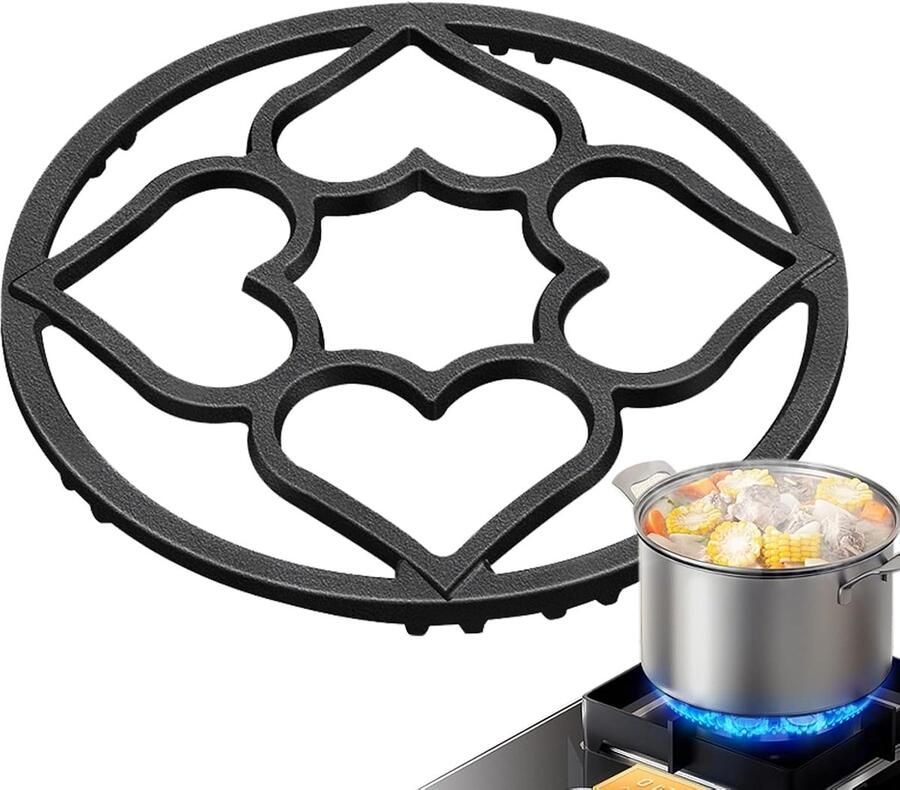Wok Ring Pannenhouder Onderzetter Koken op Gasfornuis Gelijkmatige Vlamverdeling 19 cm Zwart
