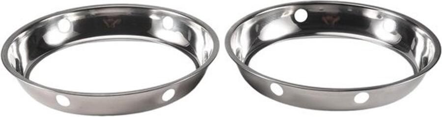 Wok Ring Set Ondersteuning voor Wok Stabiel Koken Roestvrij Staal Universele Maat Zilverkleurig
