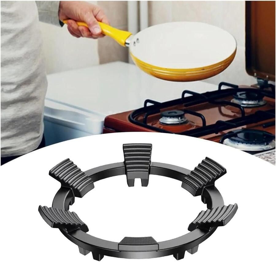Wok Ring Wok Ondersteuning Koken op Gasfornuis Stabiel Kookoppervlak 24.8 cm Zwart