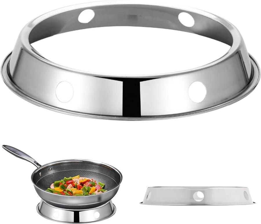 Wok Ring Wokhouder Stabiel Koken Roestvrij Staal 28 cm Diameter