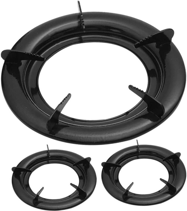 Wok Steun Gasfornuis Ring Koken Stabiliseren Antislip Ontwerp 23 cm Diameter Zwart